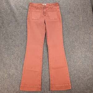 Wrangler Jeans Womens 28x32 Pink High Rise Flare Patch Pocket Denim